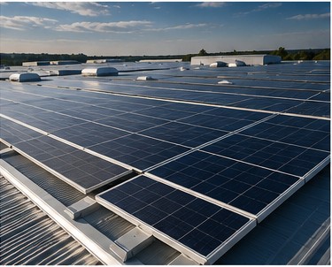 Solarmodule auf einem Gewerbedach